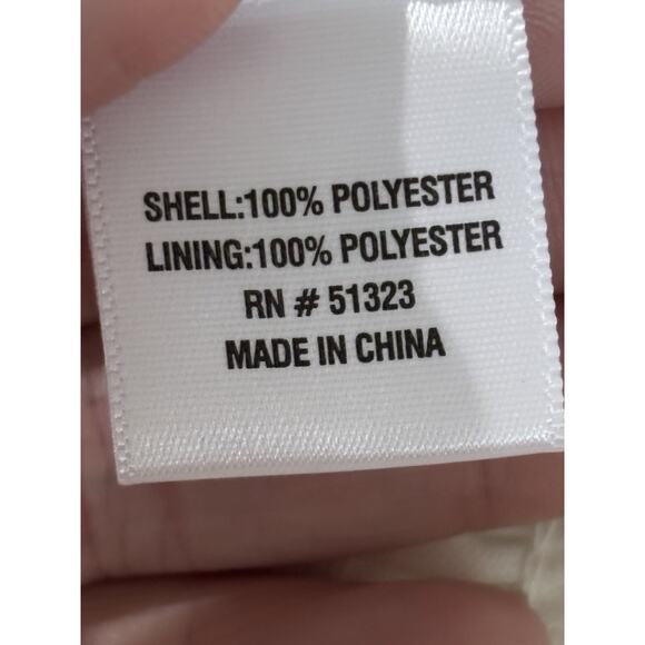 Sam & Jess White Sheer Flowing Blouse Large Bell Sleeves Round N Stretchy Bottom - Picture 6 of 7